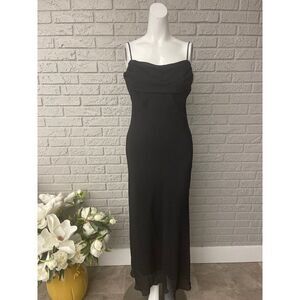 Be Smart Black Elegant Spaghetti Strap Evening Maxi Dress Size 5/6